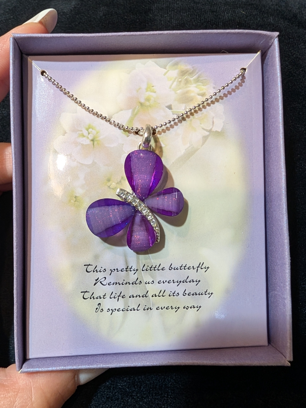 Purple Butterfly Pendant Necklace - Women Jewelry